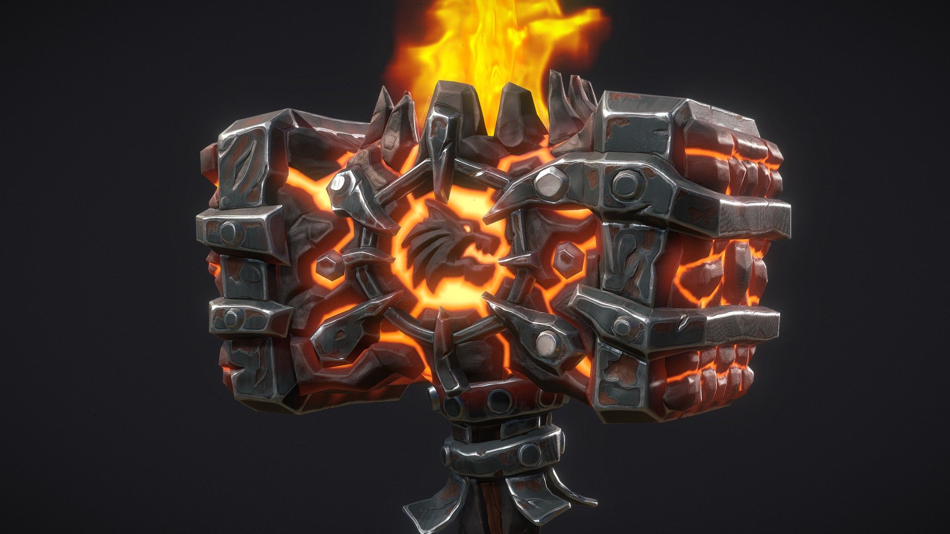 I decided to practice my stylizing skills and made a Doomhammer Artifact weapon of World of Warcraft: Legion. Specifically, Blackhand's Fate skin. You can find this work with more details on my artstation:
https://www.artstation.com/artwork/g0xGyQ

Concept art Christopher Hayes:
https://www.artstation.com/artwork/z0lyL - Doomhammer Blackhand's Fate - 3D model by Grakino 3d model