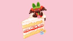 ❤️🍓Vampire Valentine🍓❤️ food, toon, cute, cake, bat, valentine, vampire, berry, kawaii, dessert, sweets, strawberry, shaded, toonshader, adorable, handpaintedtexture, pastel, blender3dmodel, valentines-day, stylizedmodel, handpainted, blender, blender3d, stylized, strawberrycake, stylizedfood, valentines-day-2023