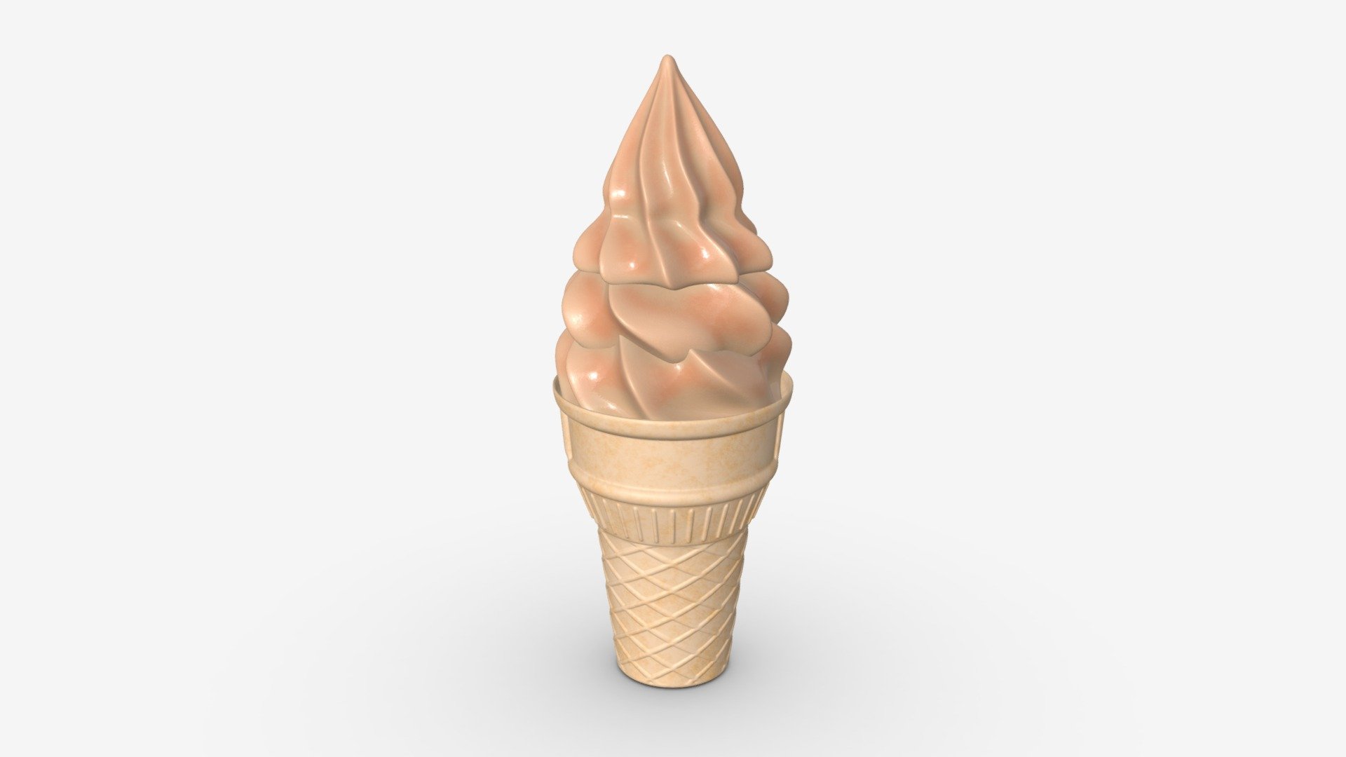 Waffle cone with ice cream 01 - Buy Royalty Free 3D model by HQ3DMOD (@AivisAstics) 3d model
