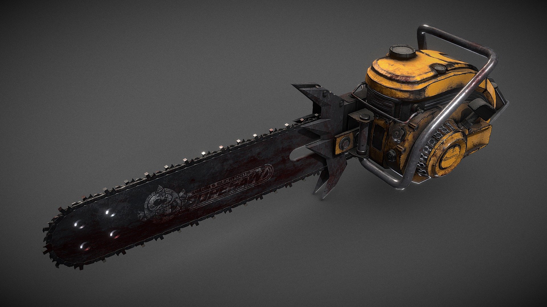 Game-ready chainsaw model based on the original concepts from id Software's DOOM Eternal.
See the high quality and Unreal Engine 4 renders here: https://www.artstation.com/artwork/L3evKR

Polycount
Faces: 16.739
Tris: 32.578

Material
This model uses one PBR material with 4K textures including:
Base Color, Roughness, Metallic, Ambient Occlusion and Normal - Doom Eternal Chainsaw - Buy Royalty Free 3D model by Diogo Azambuja (@diogoaza) 3d model