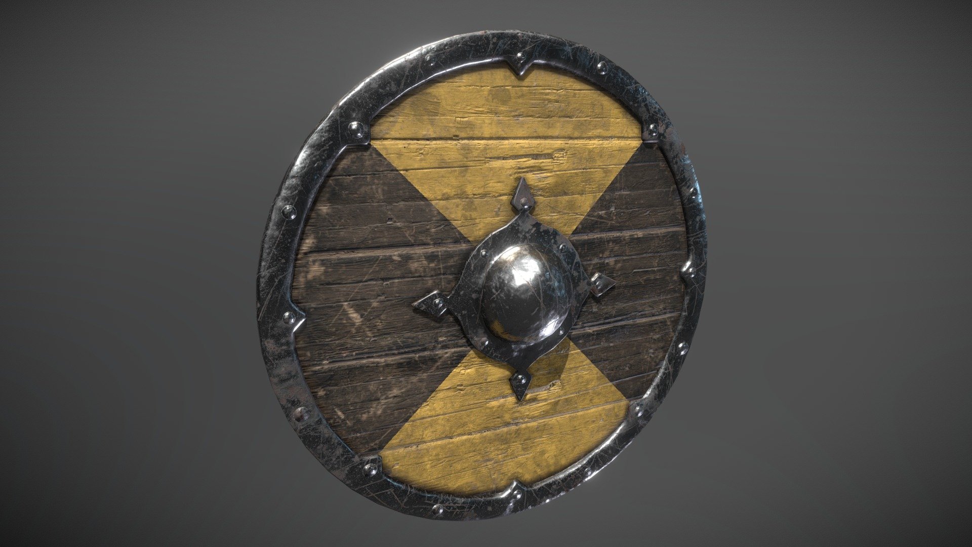 A detailed Viking shield.

Available with 1K and 2K texture sets (Albedo,Roughness, AO, Metalness, Normal) 3d model