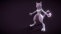Mewtwo fanart, pokemon, gaming, legendary, mewtwo, poseable, collectibles, highquality, 3dmodel, pokemoncollectibles, pokemonfans, psychictype, virtualcollectibles