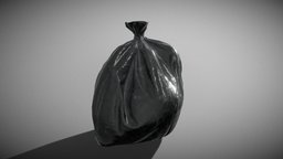 A bag of garbage. bag, garbage, waste, plastic