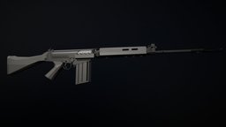 Low-Poly L1A1 Rifle 762x51mm, lowpoly