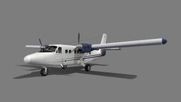 De Havilland Canada DHC-6 Twin Otter Static airplane, scenery, twin, airport, simulation, otter, aircraft, commercial, static, fsx, floater, xplane, blank, turboprop, dehavilland, lowpoly, gameasset, p3d, msfs