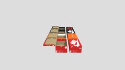 Nike Shoe Box Set with 4K textures Low-poly shopping, cardboard, shoes, 4k, nike, retail, box, footwear, package, adidas, jordans, cardboard-box, shoebox, character, lowpoly, shop, container, clothing
