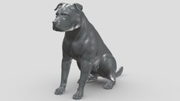 English Staffordshire V2 3D print model stl, dog, pet, animals, figurine, 3dprinting, doge, 3dprint, dogstl, stldog