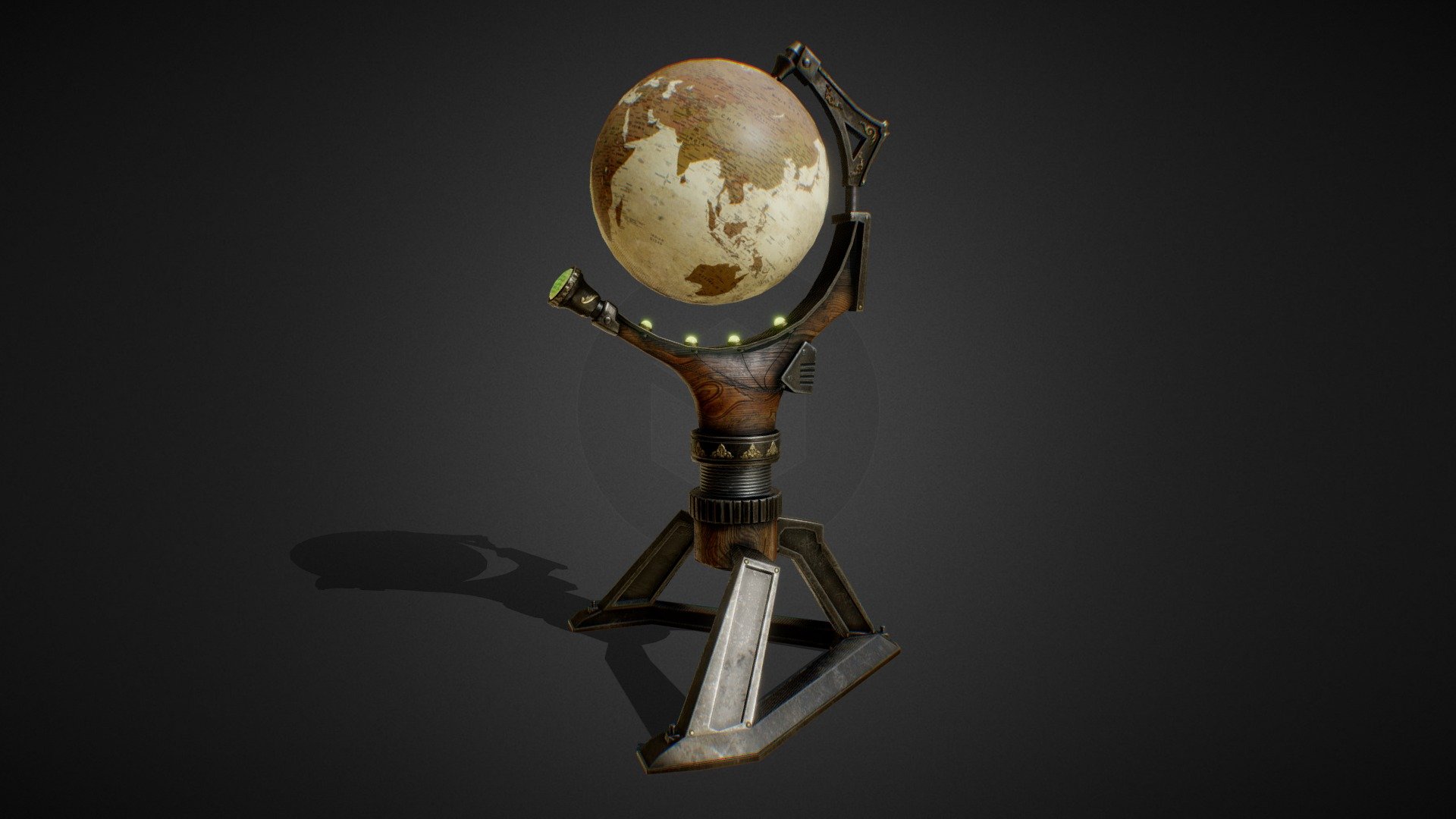 Here is a Steampunk globe that I realised as a test to enter at Delusion studio.
Made in aproximatlly 15 hours with blender and textured in substance painter 3d model
