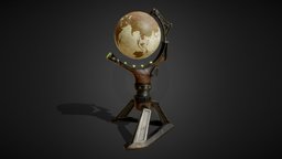 Steampunk Globe world, steampunk, globe, vintage, punk, props, map, old, fashioned, props-game, worldmap, props-assets-environment-assets, globe-3d-model, substancepainter, substance, blender, steam, vintage-furniture, vintage-globe, old-globe