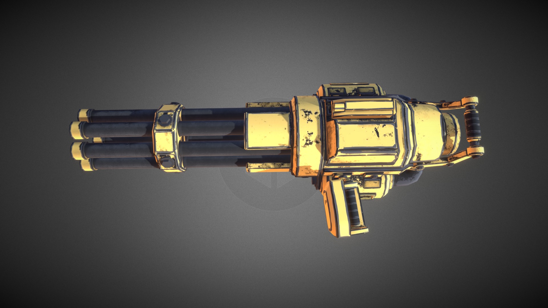 Low Poly Minigun for Mobile First Person Shooter game - Minigun Zombie Conspiracy - 3D model by Mariano.Castro 3d model