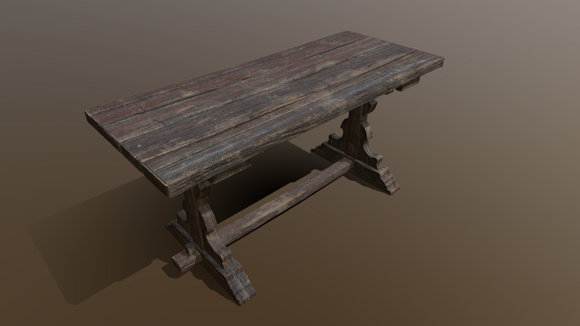 Elegant Medieval Table 3D Model. This model contains the Elegant Medieval Table itself 

All modeled in Maya, textured with Substance Painter.

The model was built to scale and is UV unwrapped properly. Contains a 4K and 2K texture set.  

⦁   6344 tris. 

⦁   Contains: .FBX .OBJ and .DAE

⦁   Model has clean topology. No Ngons.

⦁   Built to scale

⦁   Unwrapped UV Map

⦁   4K Texture set

⦁   High quality details

⦁   Based on real life references

⦁   Renders done in Marmoset Toolbag

Polycount: 

Verts 3452

Edges 6660 

Faces 3236

Tris 6344

If you have any questions please feel free to ask me 3d model