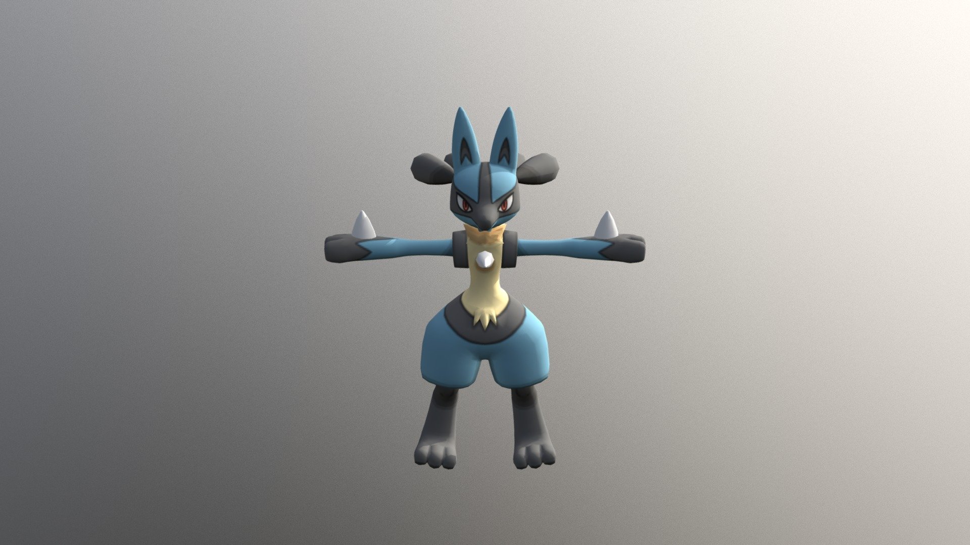 3DS - Pokemon X Y - 448 Lucario - Download Free 3D model by Cryanamic 3d model