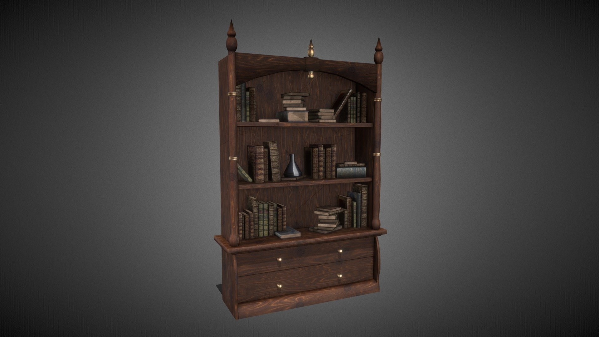 Medieval bookcase - Download Free 3D model by KIFIR 3d model