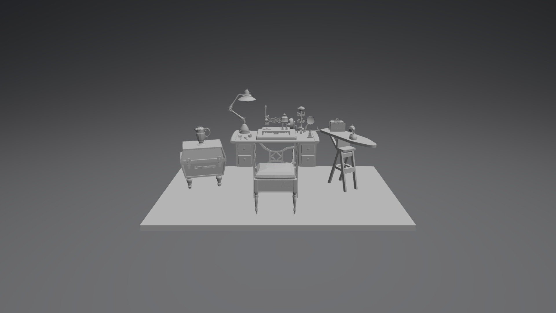 Vintage Sewing Room - 3D model by nicoleverdugo 3d model