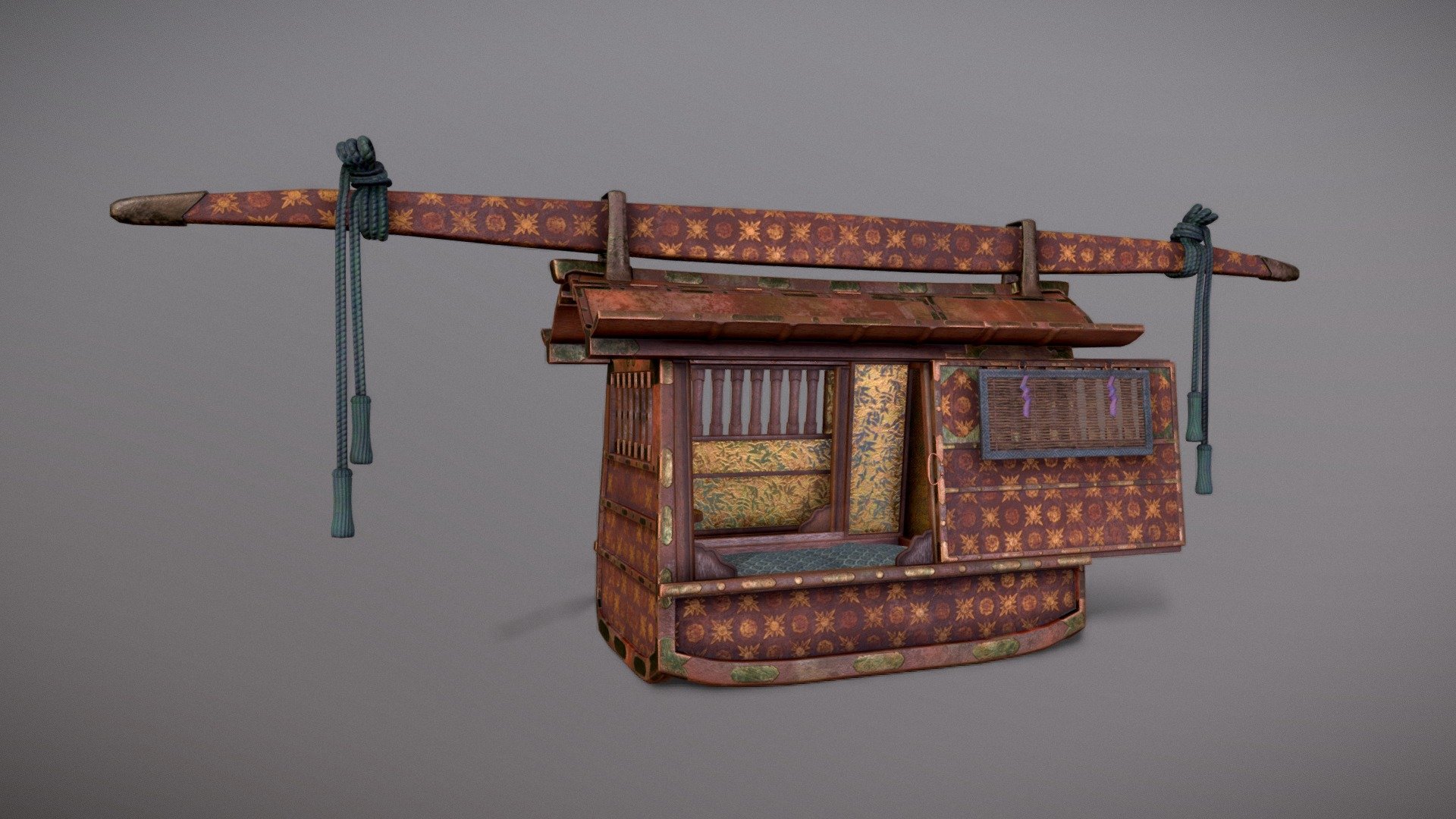 A royal carriage fit for a Daimyo, or perhaps an Emperor or some such 3d model