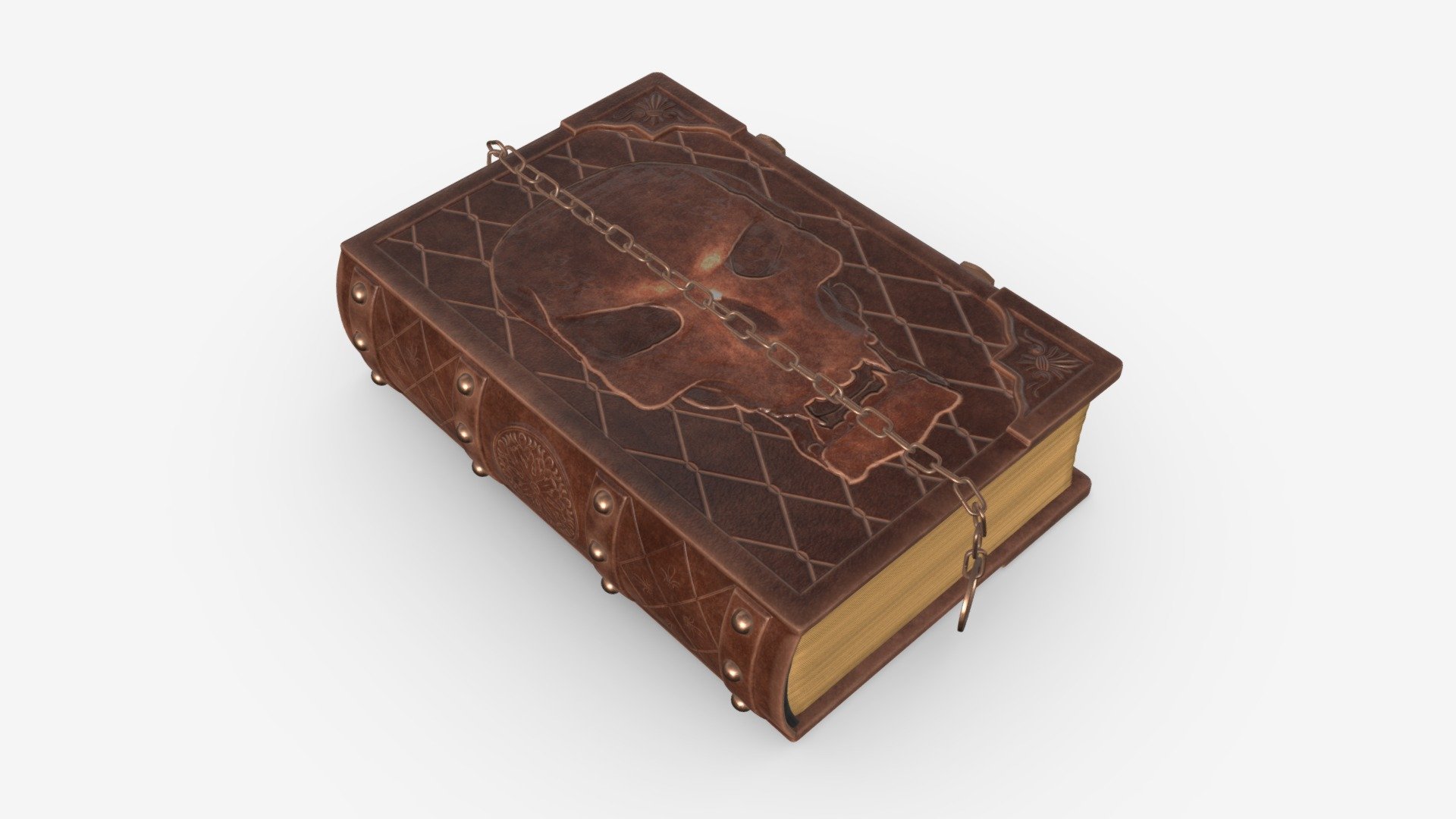 Old book decorated in leather 02 - Buy Royalty Free 3D model by HQ3DMOD (@AivisAstics) 3d model