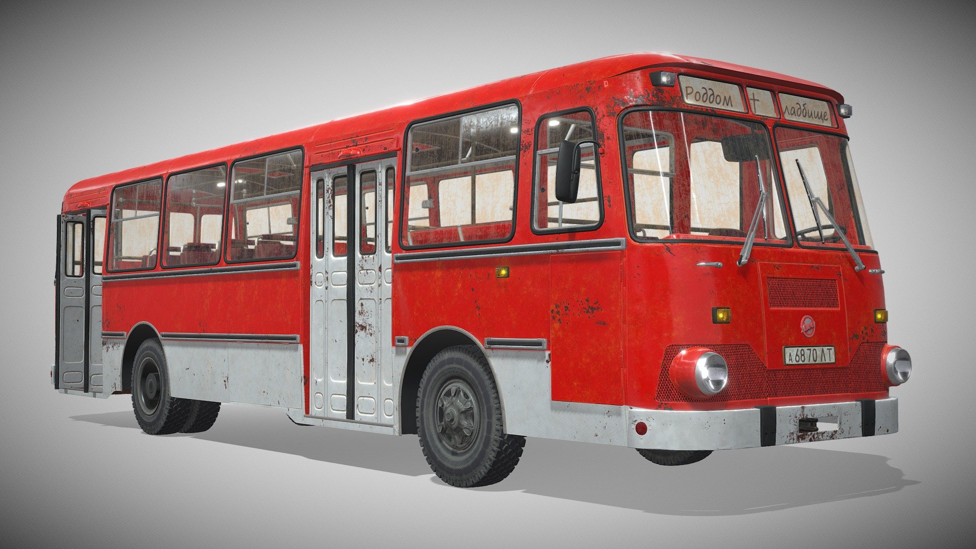 3d model of an old bus made in the USSR. The model has all the necessary textures for the PBR material. Textures have a resolution of 4096 * 4096 - Bus LiAZ-677 - Buy Royalty Free 3D model by Takoyto 3d model