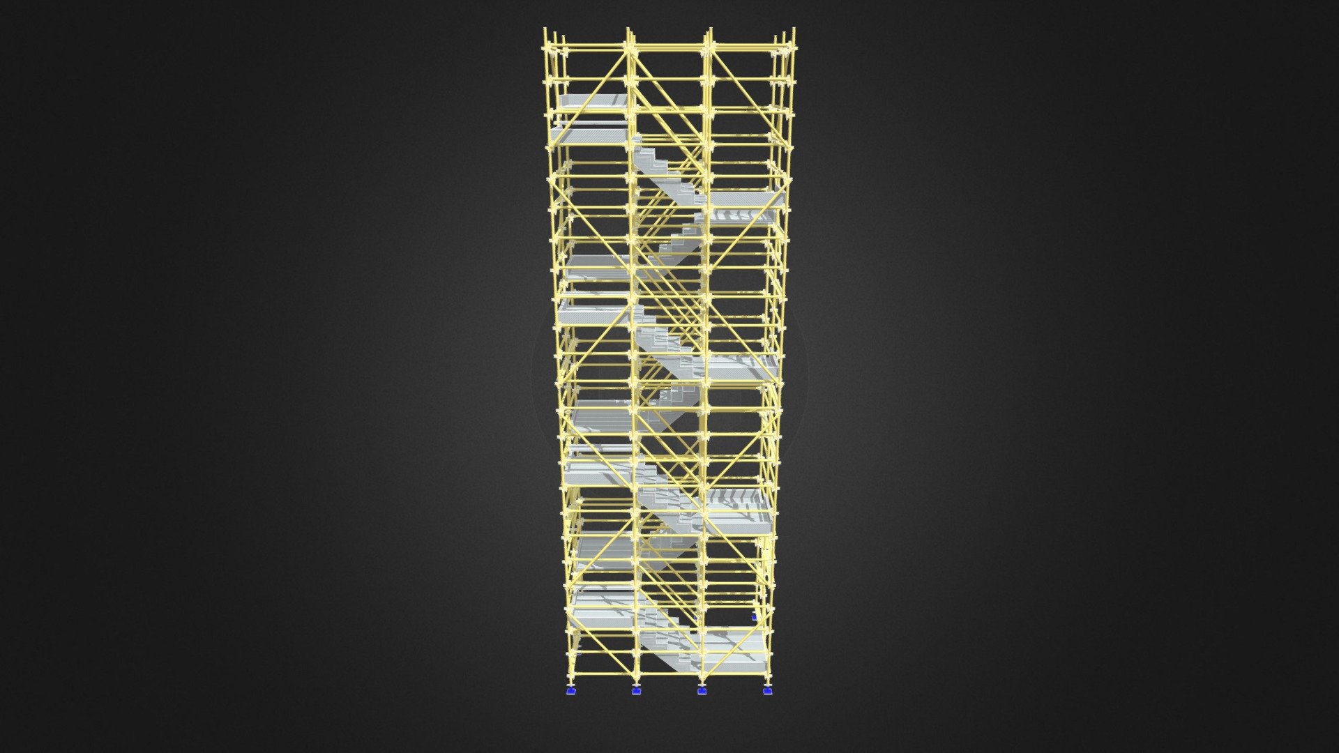 Stretcher Stair 1m Risers - 3D model by Cogent Scaffolding (@Cogentscaffolding) 3d model