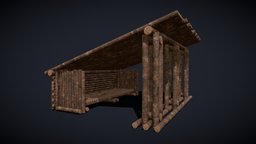 Modular_Hut_U log, medieval, hut, cabinet, house, home