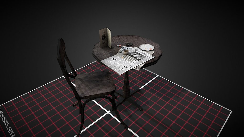 Published by 3ds Max - Café table and chair - 3D model by Belliard Nic (@BelliardNic) 3d model