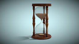Hourglass / Sand Clock clock, sand, baked, realistic, hours, glass, 3d, lowpoly, wood, animation, stylized, highpoly