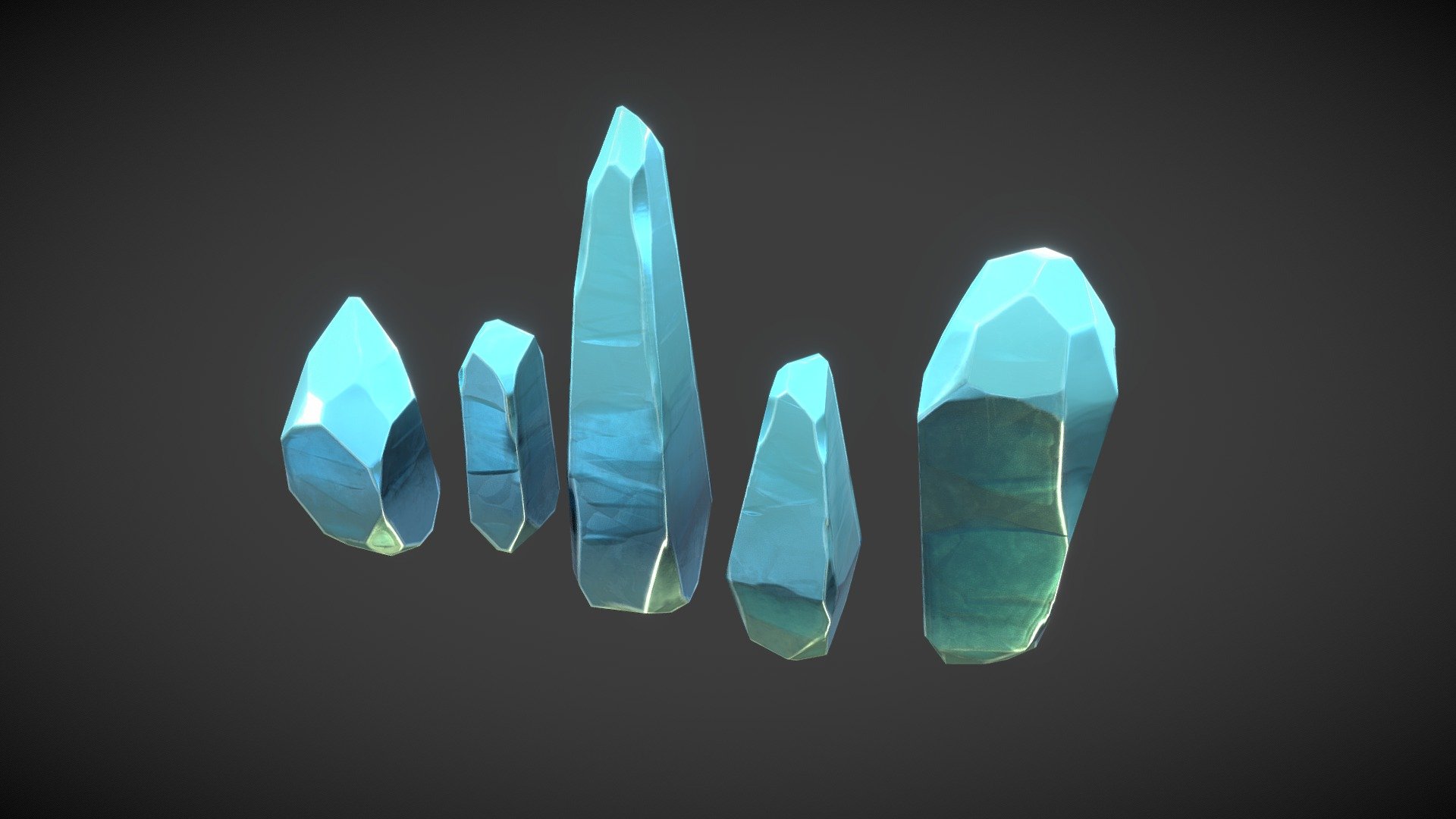 Fantasy Stylized Crystals gameready 3d model, one material set with 2048x2048 texture resolution - Fantasy Stylized Crystals - Download Free 3D model by KZNYKN 3d model