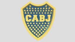 Escudo 3D de CABJ (Boca Jrs) | 3D CABJ Logo plate, football, club, river, argentina, argentino, emblem, fc, logo, team, badge, futbol, escudo, boca, carp, atletico, 3d, shield, cabj, jrs, bokita