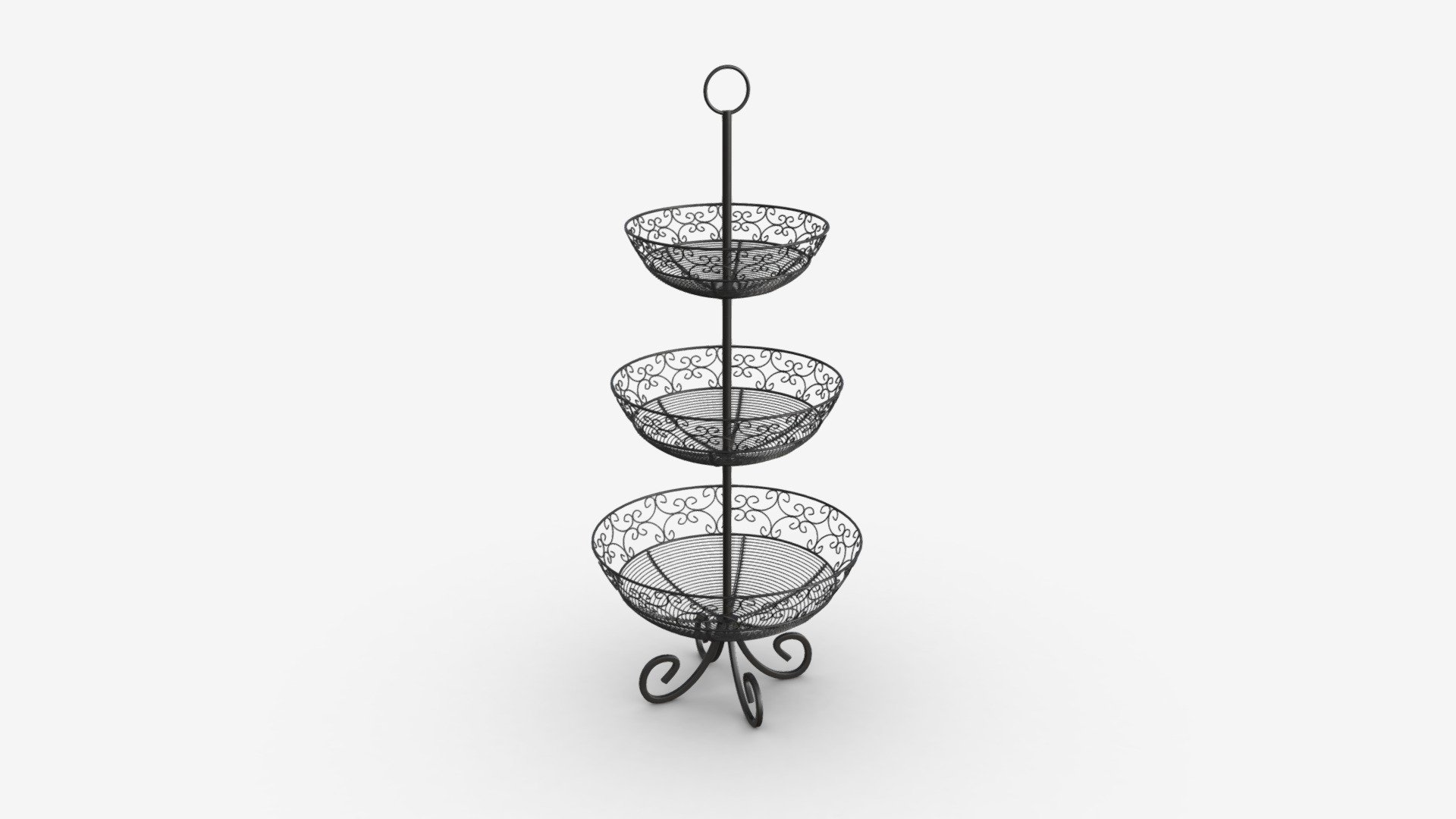 Three tier display basket with legs - Buy Royalty Free 3D model by HQ3DMOD (@AivisAstics) 3d model