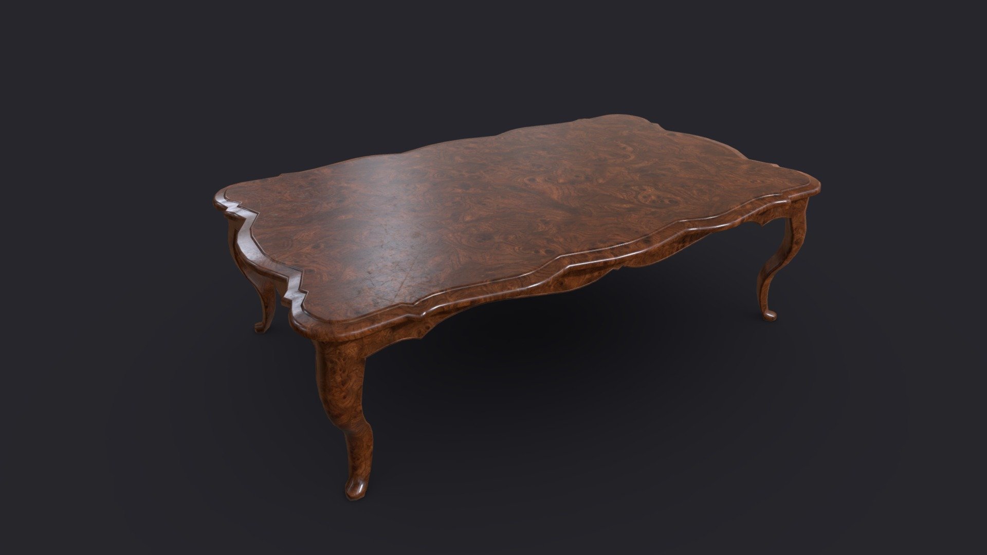 A fancy Couch table made of Veneer Wood 3d model