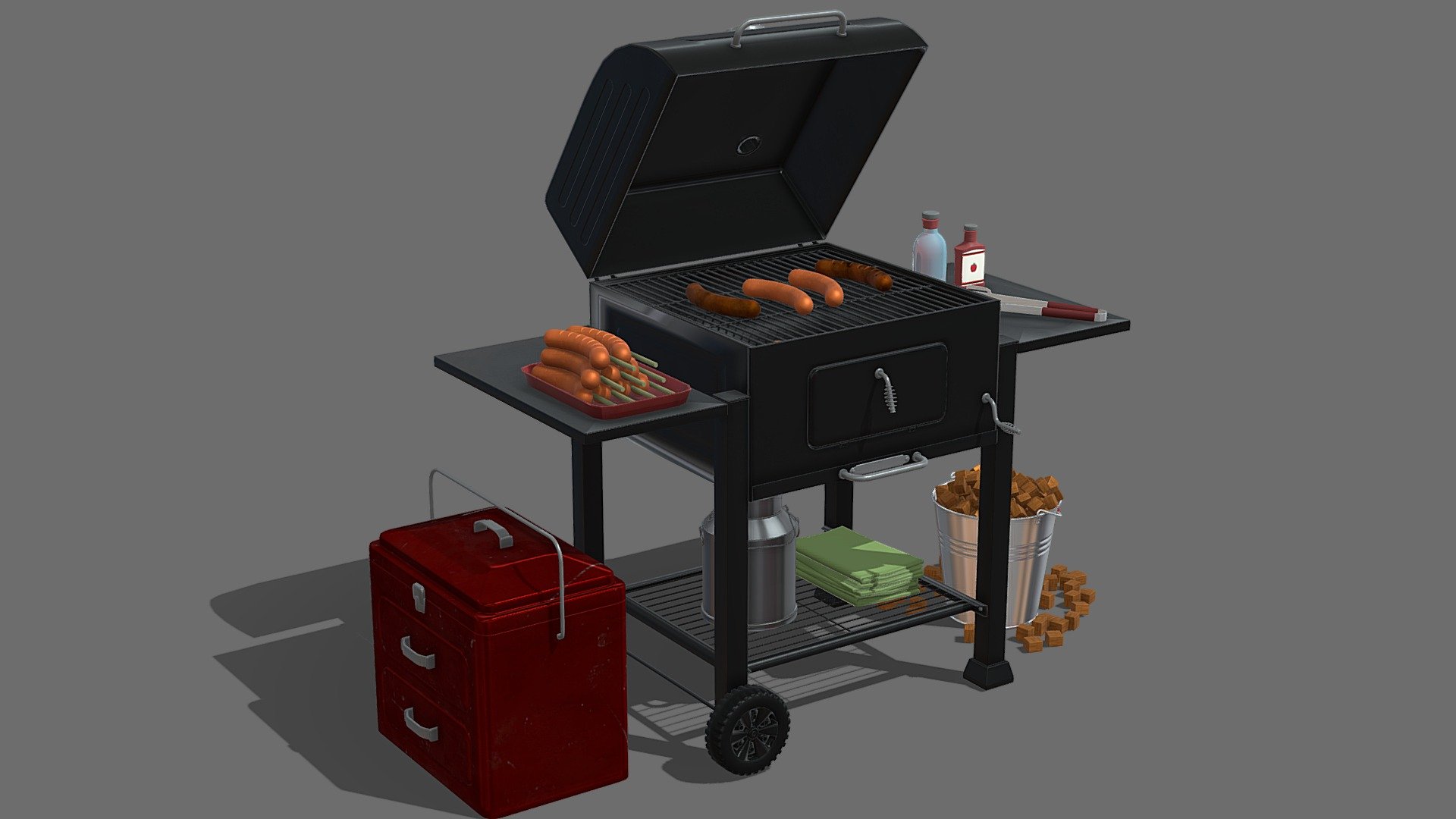 grill Set - Buy Royalty Free 3D model by gohean33 3d model