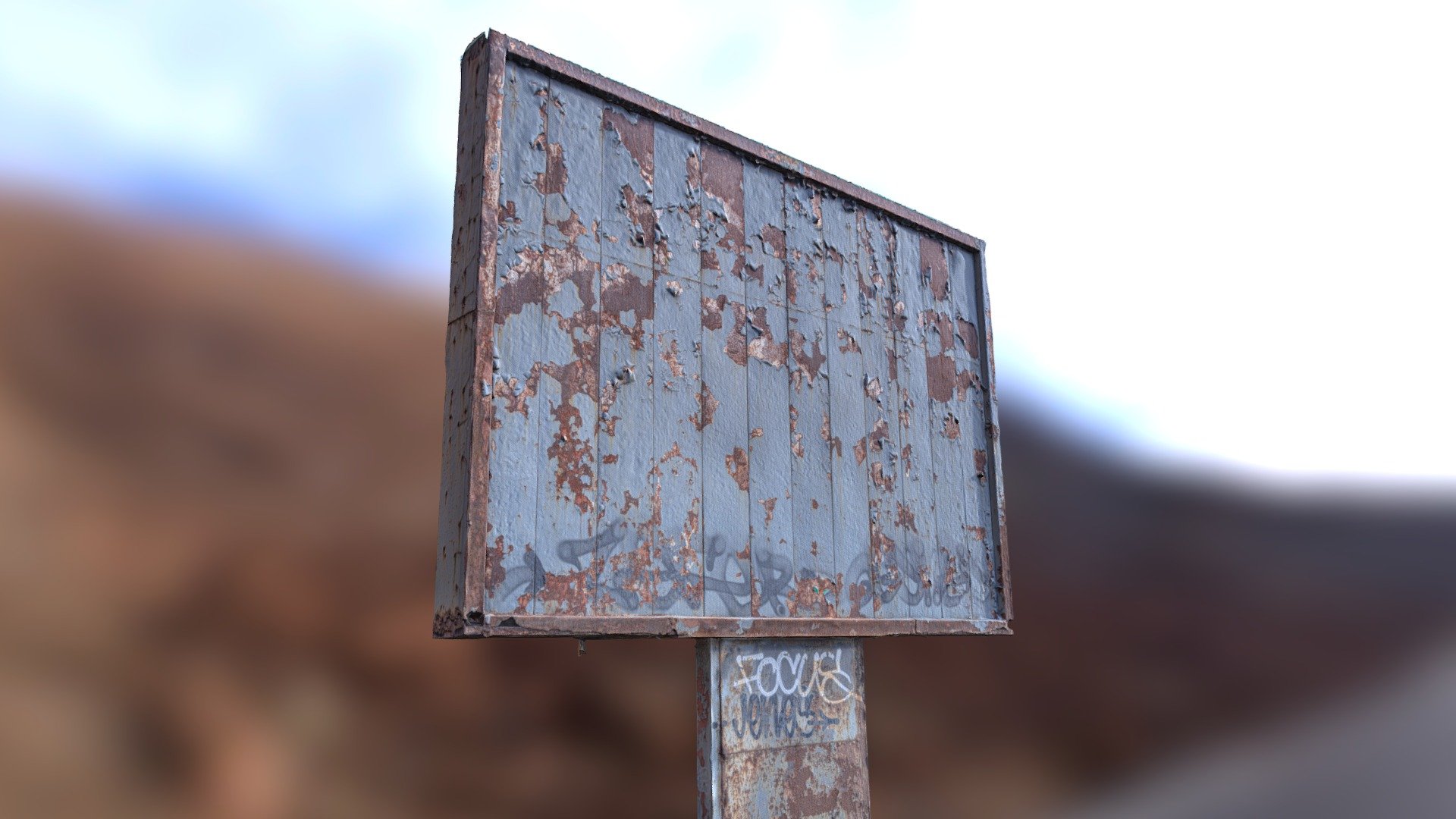 Abandoned, very rusty road sign with nothing on it.

Download includes:
- 16k texture
- high poly model (2 700 000) - Derelict Road Sign - Download Free 3D model by Abandoned Scans (@realMrAnderson) 3d model