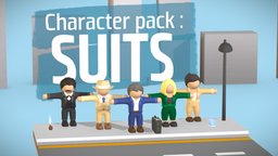 Low poly character pack : suits 💼 (Rigged) chibi, pack, casual, stickman, video-games, gradient-texture, character, unity, asset, blender, lowpoly, mobile, animation, stylized, rigged, hypercasual