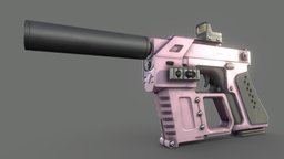 Glock 19 / Pink Skin shoot, unreal, residentevil, glock, a, tri, apex, fusion360, firepower, sixshooter, substancepainter, substance, weapon, modeling, highcaliber, noai