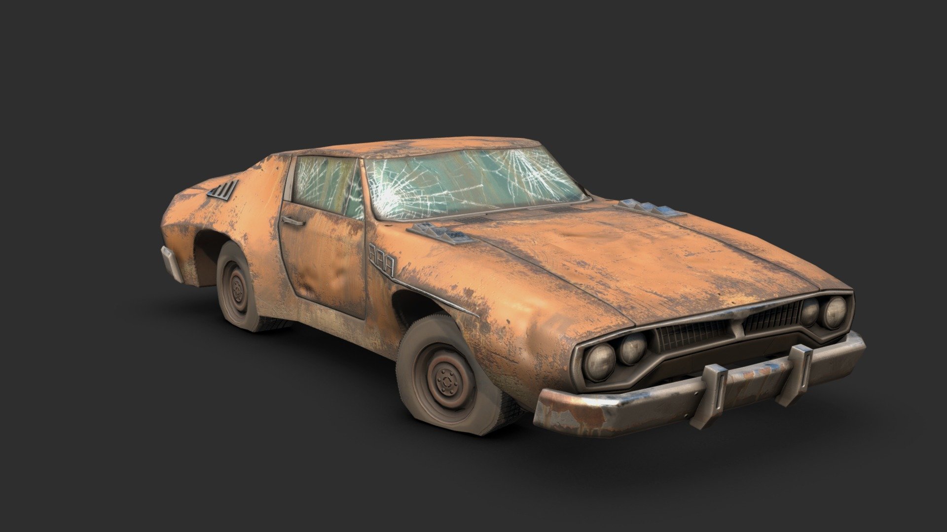 A wrecked version of the Argonaut car. It's a common sight in the wastelands of the Electric Sheep film I'm doing some models for.

Made with 3DSMax and Substance Painter 3d model