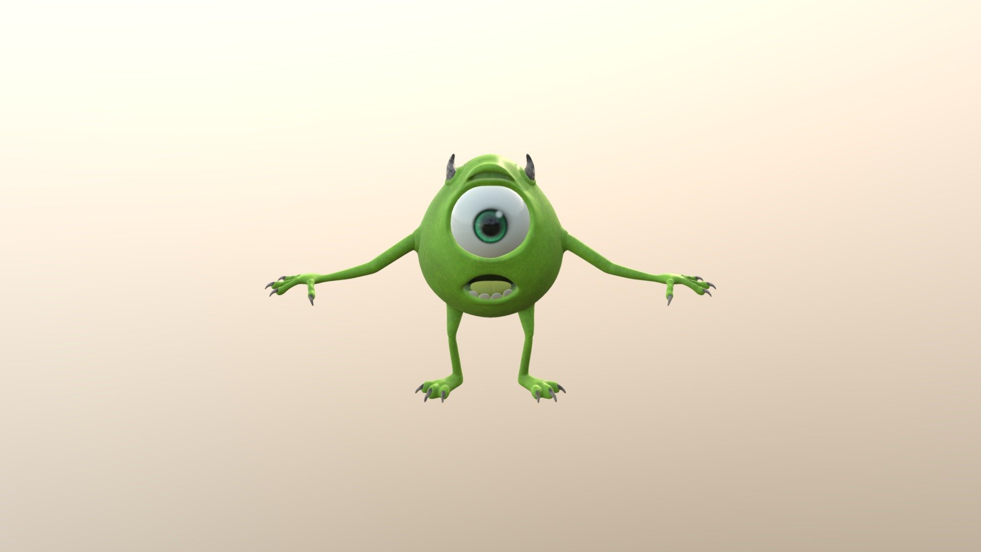 School project: Using both zbrush and substance painter, I made Mike Wazowski from Monsters inc 3d model
