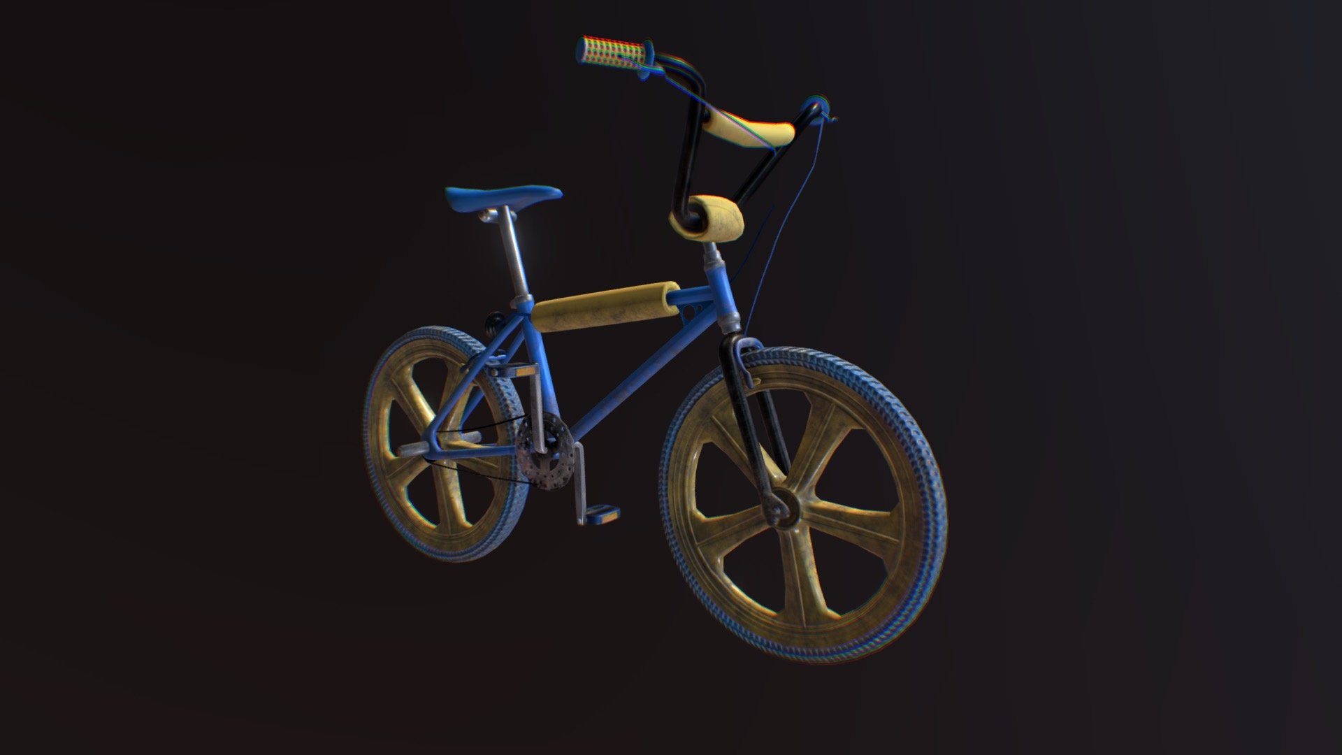 A Retro Style BMX Bike covered in mud.

Clean Version available here &gt;&gt; https://skfb.ly/6GECE - BMX Bike - Dirt Version - Buy Royalty Free 3D model by lokieliot 3d model
