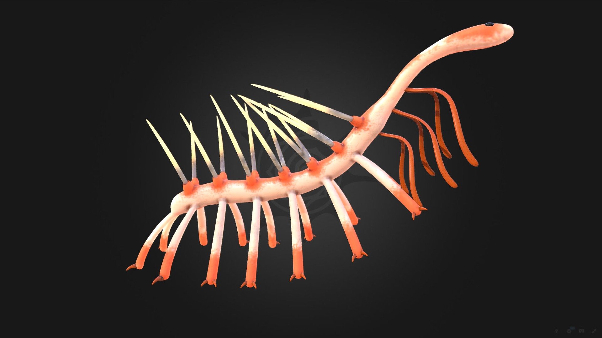 Hallucigenia is a genus of Cambrian xenusiids known from articulated fossils in Burgess Shale-type deposits in Canada and China, and from isolated spines around the world. Its quirky name reflects its unusual appearance and eccentric history of study; when it was erected as a genus, the animal was reconstructed upside down and back to front. Hallucigenia is now recognized as a &ldquo;lobopodian worm