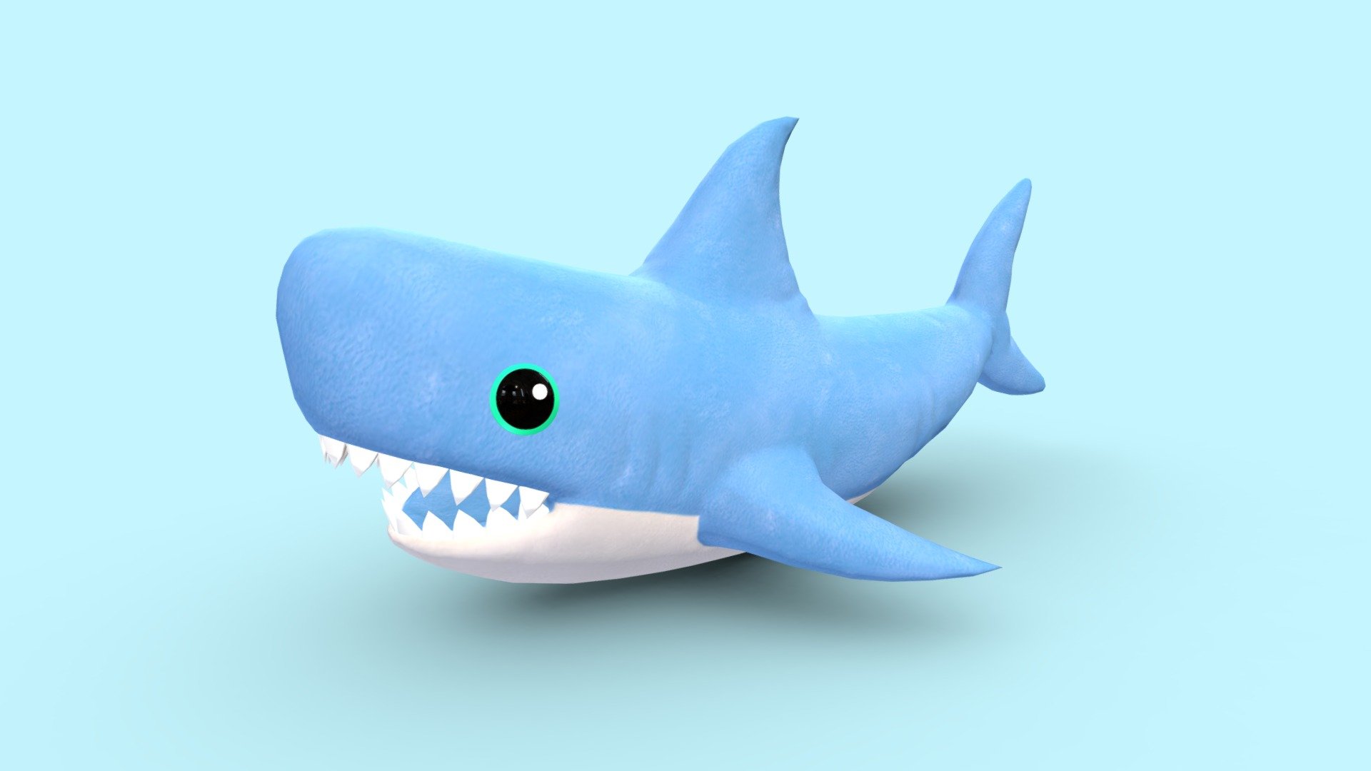 A plush shark model I made a long time ago 3d model