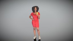 Attractive woman in dress using smartphone 381 red, style, archviz, scanning, people, , fashion, photorealistic, sports, dress, african, phone, woman, beautiful, realism, vizualization, femalecharacter, african-american, photoscan, realitycapture, character, photogrammetry, lowpoly, scan, female, human, highpoly, scanpeople, realityscan