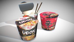 some tasty noodles noodles, lowpoly, asian-food