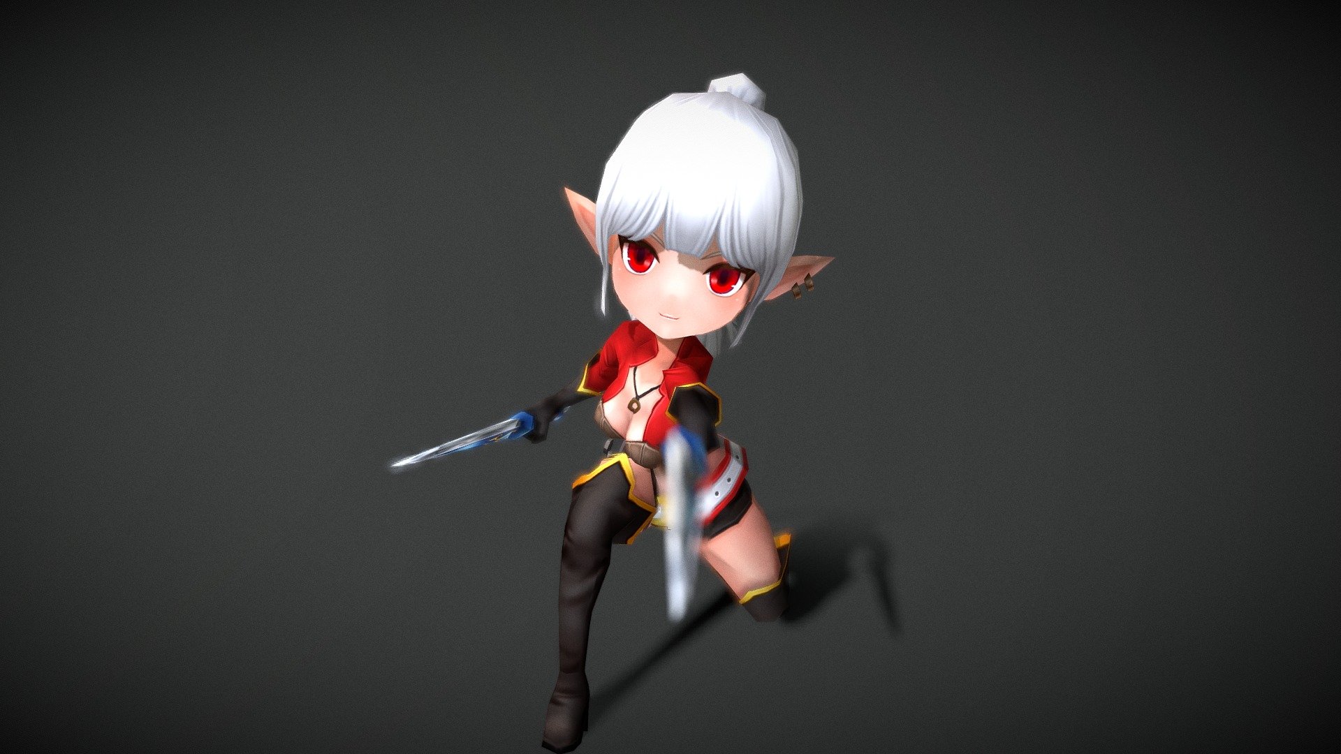 Casual RPG Monster - 5 Dark Elf - 3D model by jjstudio222 3d model