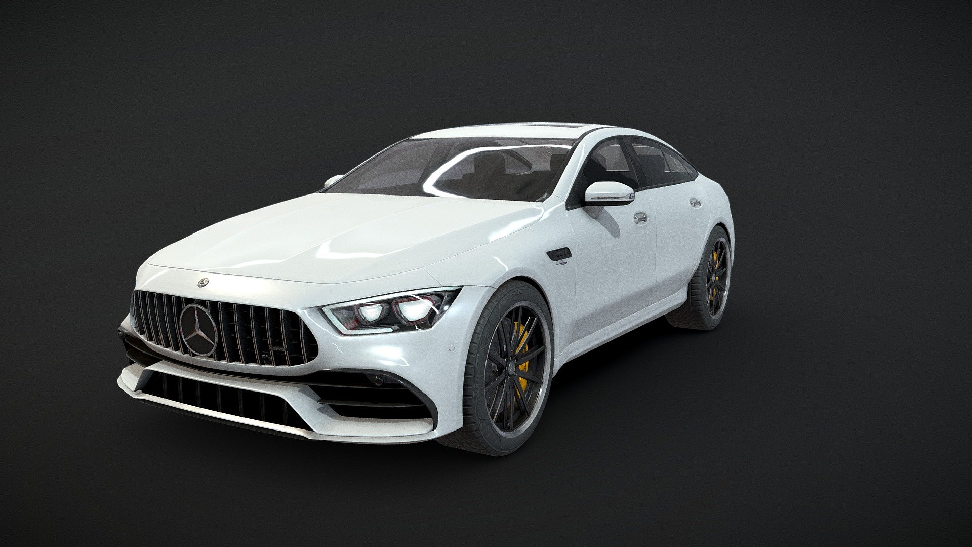Modelled with 3ds Max

Baked with Marmoset Toolbag

Textured with Substance Painter

Rendered with Sketchfab

non-commercial production for personal use - Mercedes AMG GT 54 - 4 Door - 3D model by Vincent Leder (@madroce) 3d model