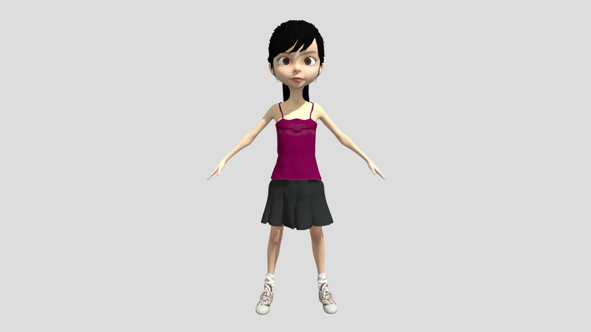 Toon Girl 3D model is a high quality, photo real model that will enhance detail and realism to any of your game projects or commercials. The model has a fully textured, detailed design that allows for close-up renders 3d model