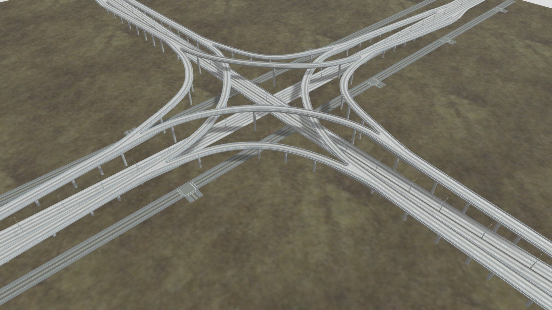 My first version of a stack interchange I modelled for this project 3d model