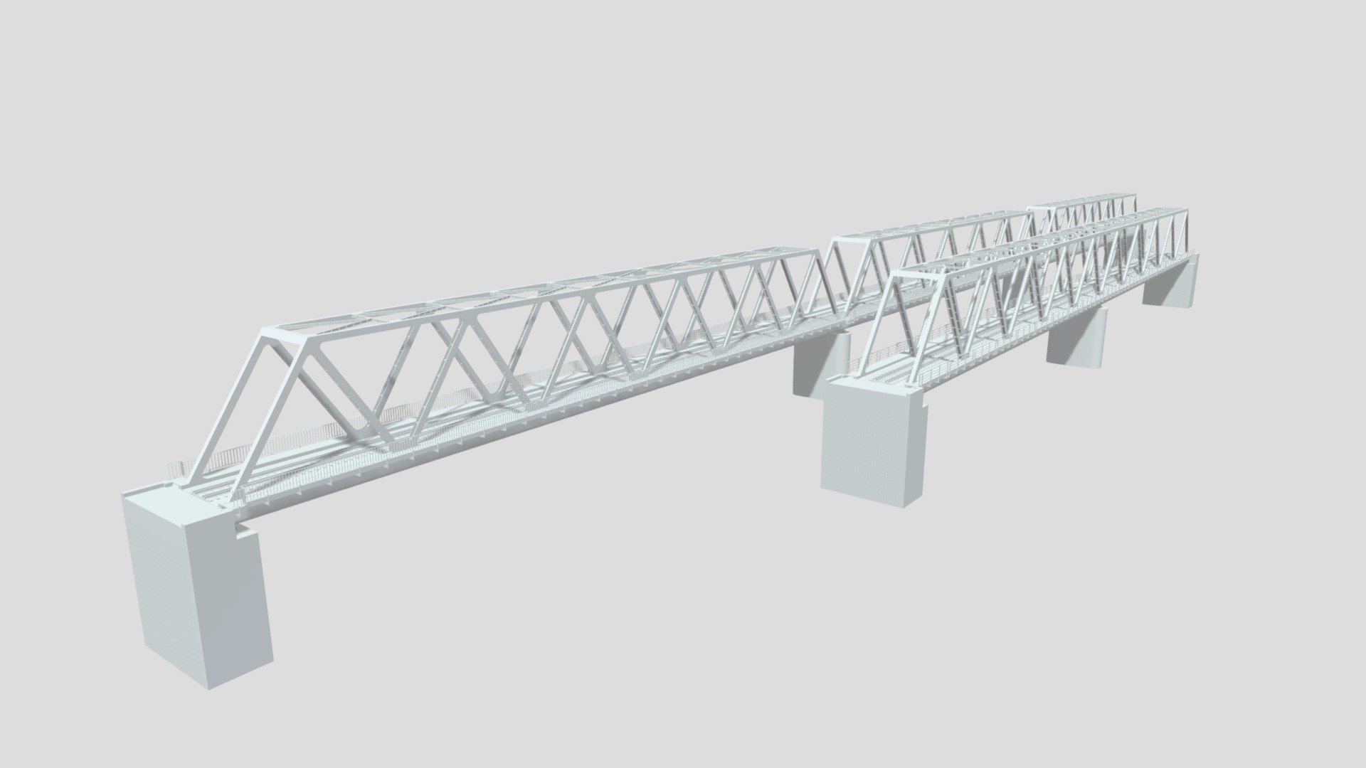 Two railway bridges of standard construction. Have US P60 tracks. Bridges are not UVW Map - Railway Bridges Pack 01 - Download Free 3D model by Szakal (@Grabka) 3d model