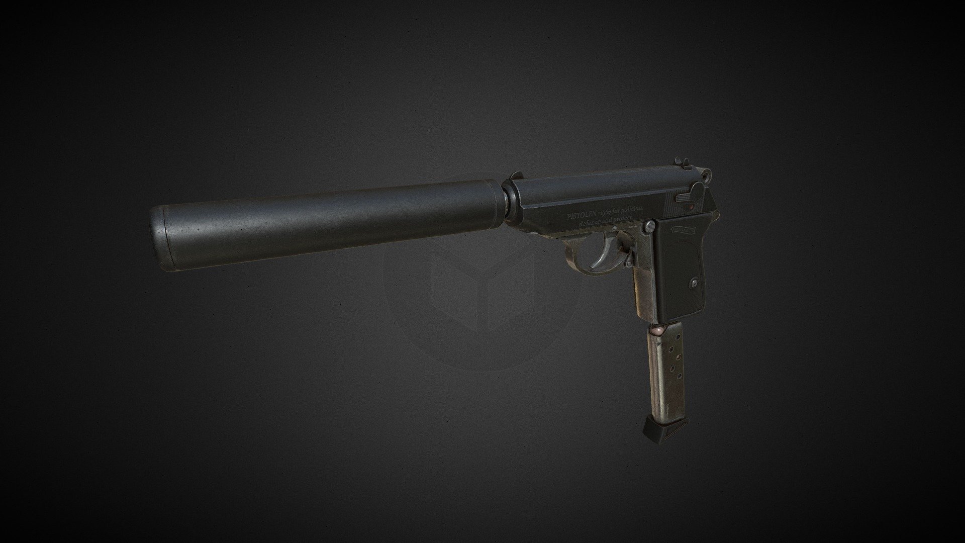 Agent 007 pistol - Walther PPK + silencer (free) - Download Free 3D model by chyzhykov.roman (@chijikoff.roma) 3d model