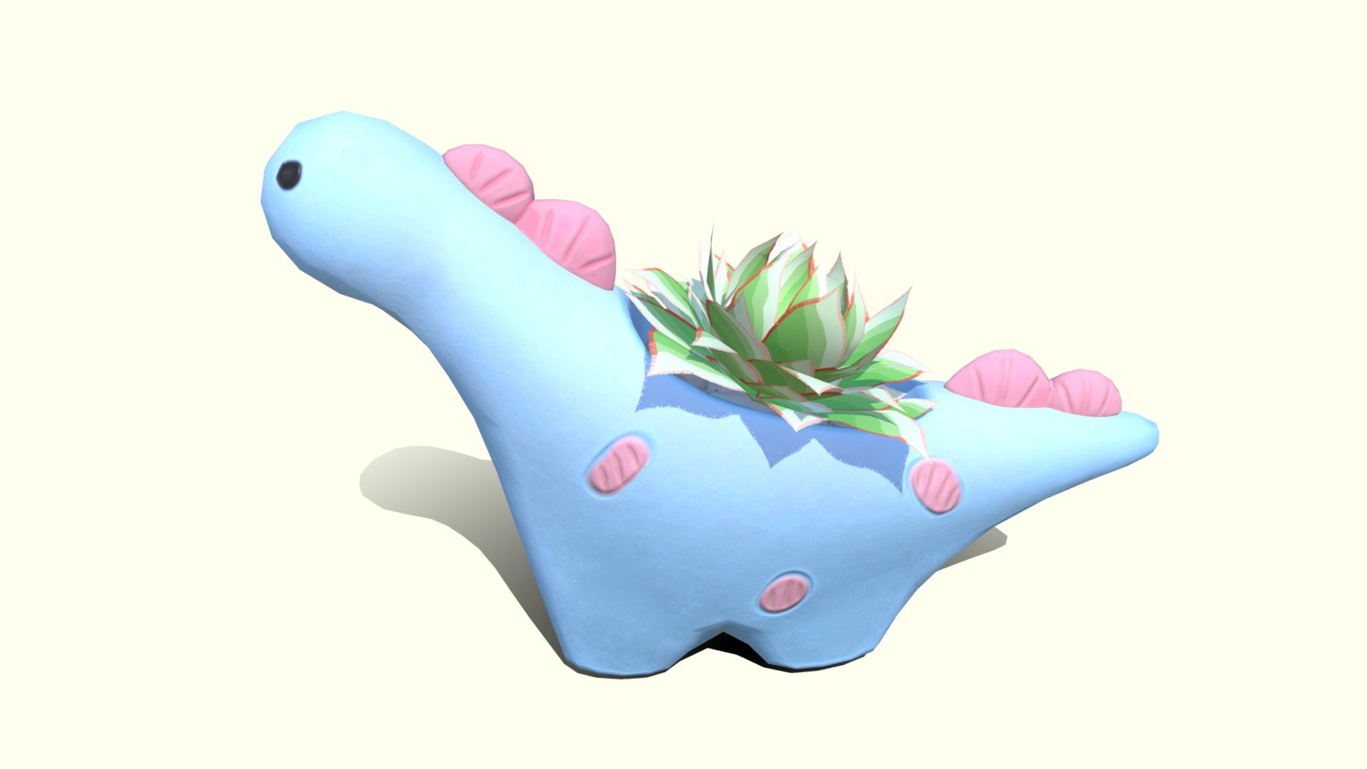 Welcome

This is the presentation of my work. The model witch you can see is made as a low poly, stylized and textured asset.

This asset pack contains:

Cute planter pot, plant.

Technical information:

Texture Dinosaur - 2048 x 2048

Texture Plant - 1024x1024

Cute planter pot - 1761 tris, 880 faces, 982 verts.

Plant - 268 tris, 184 faces, 230 verts.

Contact details:

lukas.boban123@gmail.com

https://www.facebook.com/lukas.boban/

Thank you for taking look please consider leave like 3d model