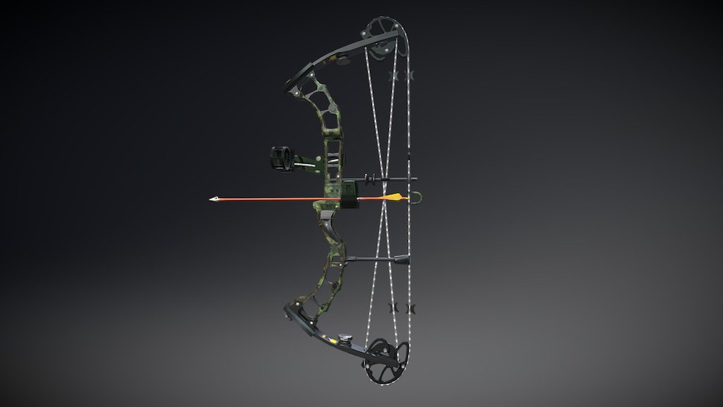 A compound bow model with normal, diffuse and spec maps done inside of Maya and Photoshop 3d model