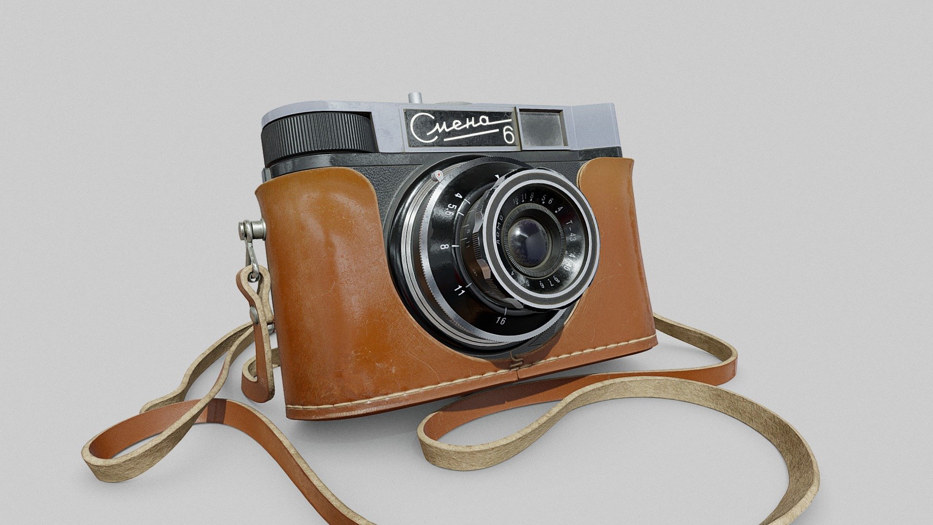 Camera Smena-6 (1961)
Reference modeling and texturing:
- Textures - 4k
- Tris - 45k

https://www.artstation.com/artwork/X1K8ga - Camera Smena-6 (1961) - 3D model by KasAndr 3d model