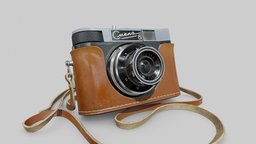 Camera Smena-6 (1961) leather, lens, camera, ussr, old_products, substancepainter, substance, photoshop, blender, zbrush, plastic, smena-6